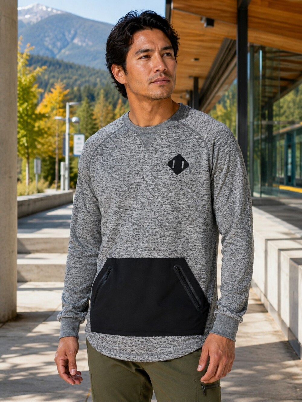 Burton Caption Crew DRYRIDE Grid Fleece Packable Sweatshirt Men's S